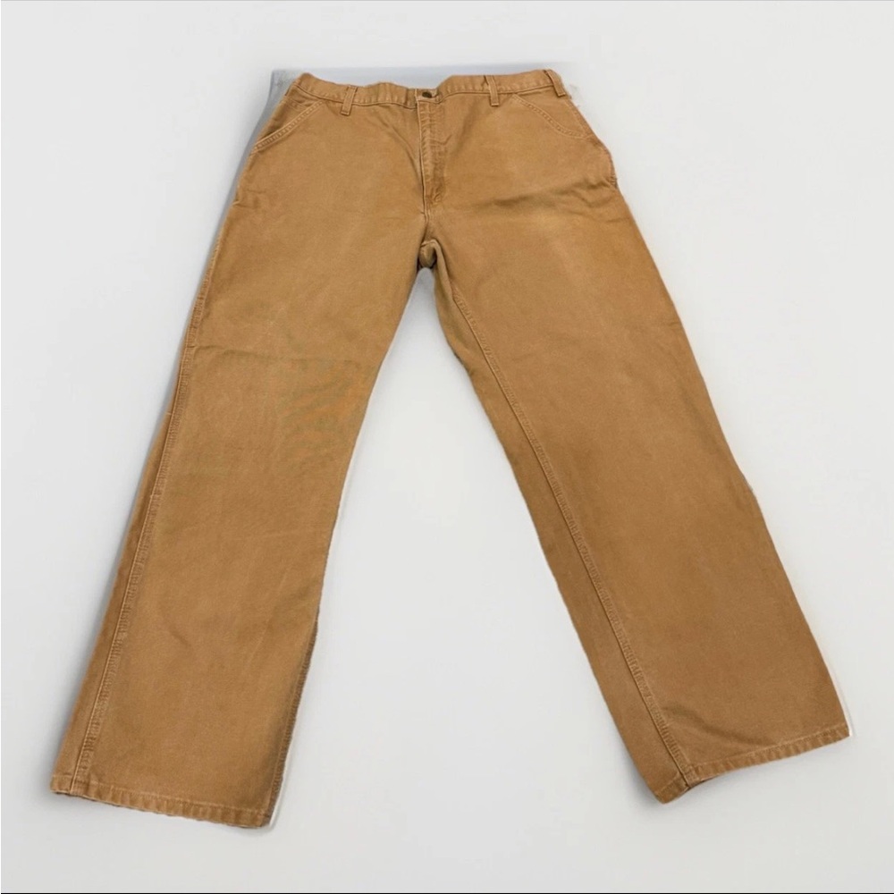 Carhartt Men’s 40x32 Brown Canvas Dungaree Work Pants Utility Fit